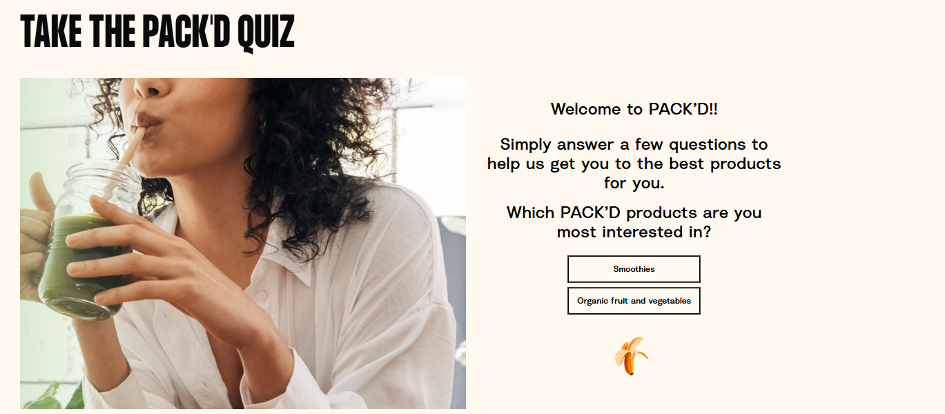 Pack'd Quiz Step 1