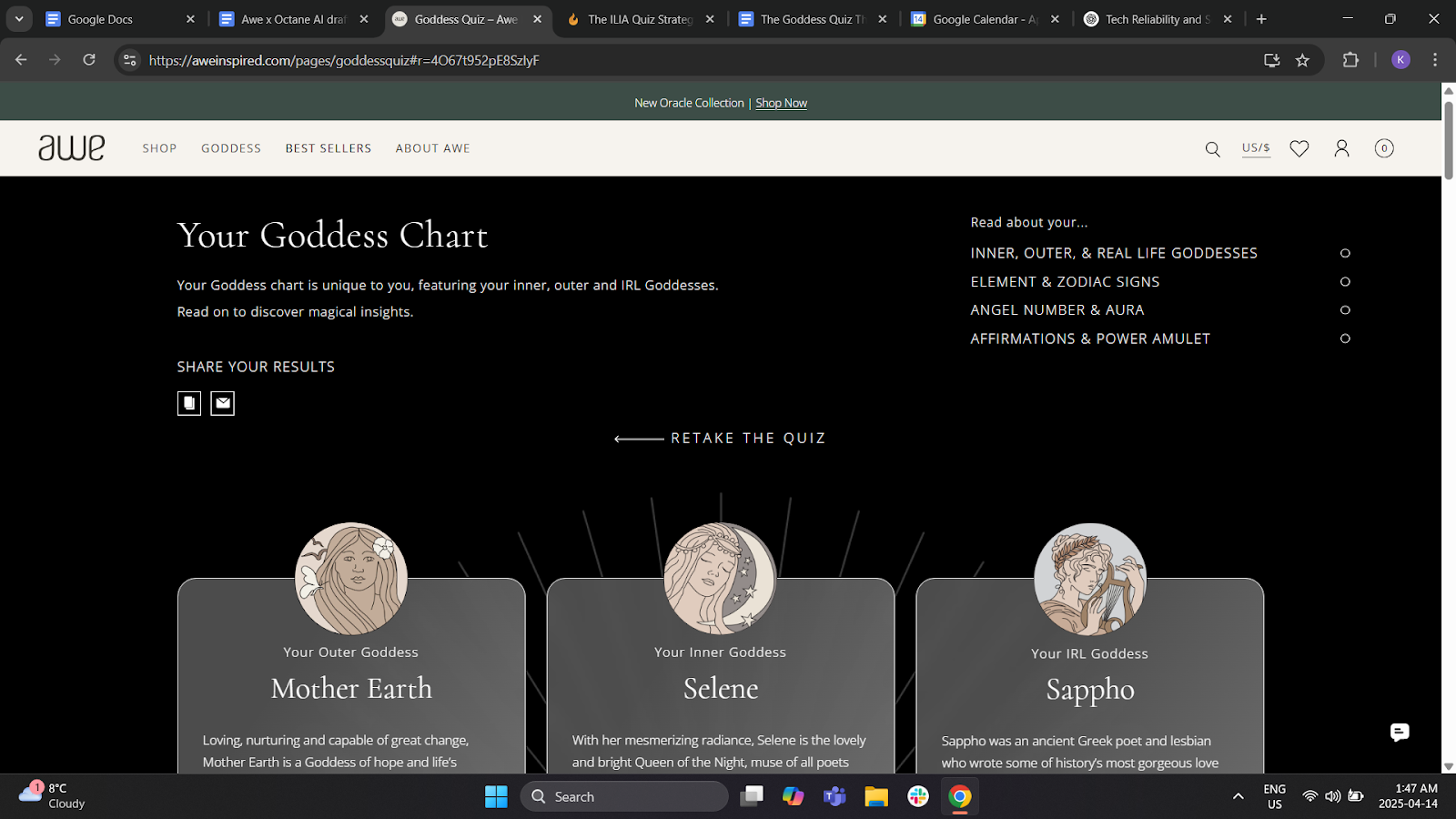 Awe Inspired Goddess Coin Necklace collection