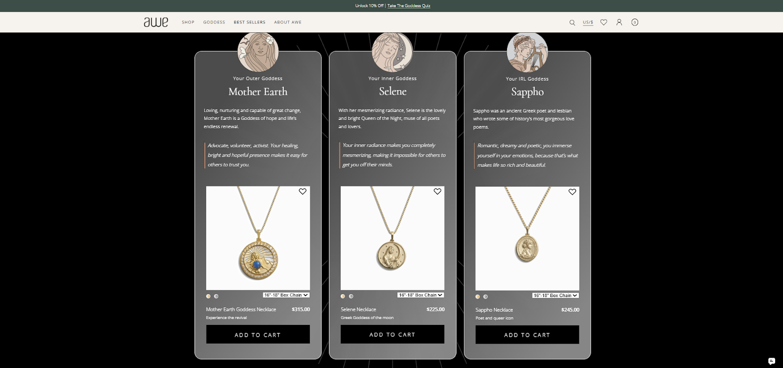 Email capture with 10% discount offer