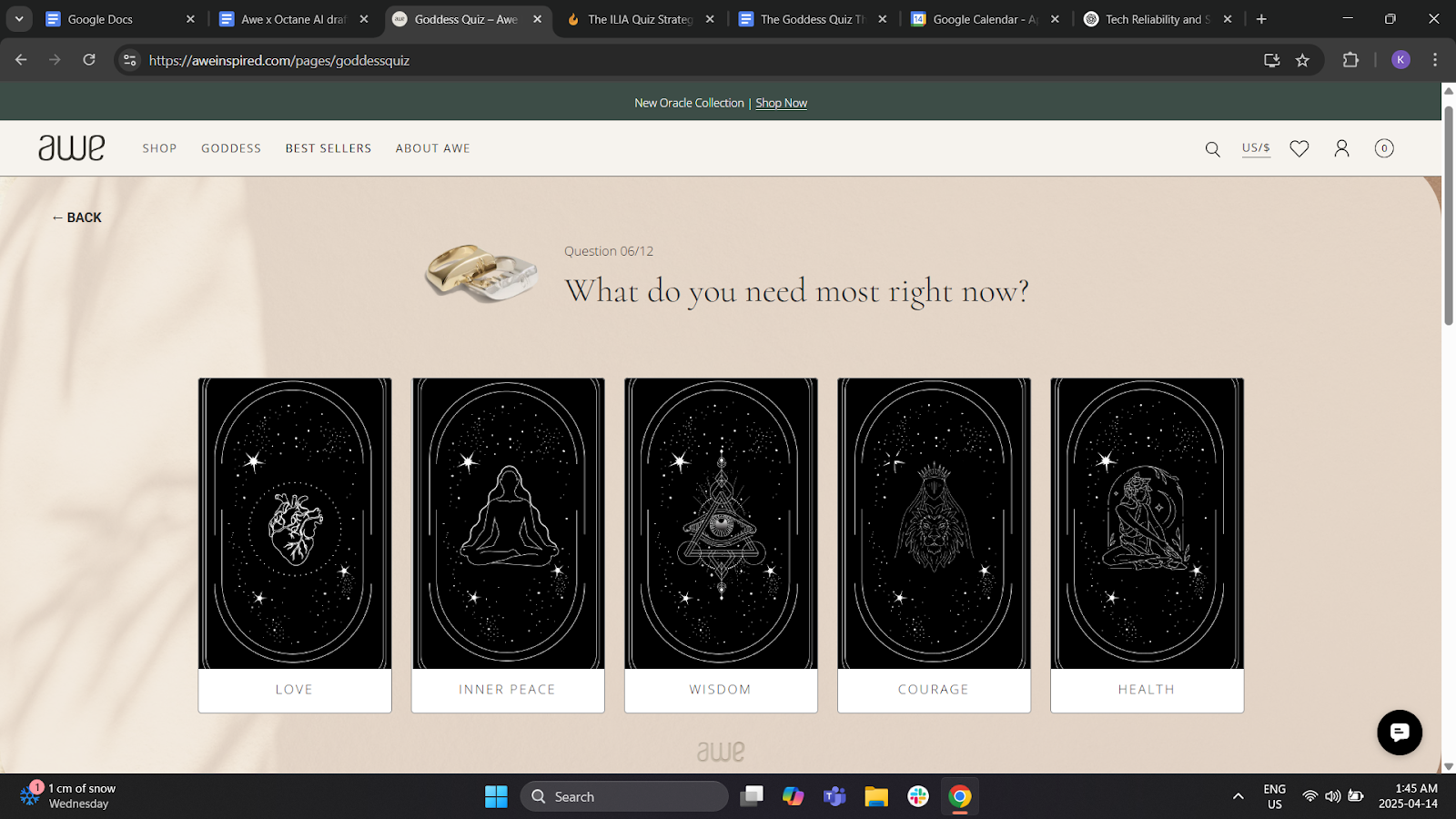 Introspective quiz question