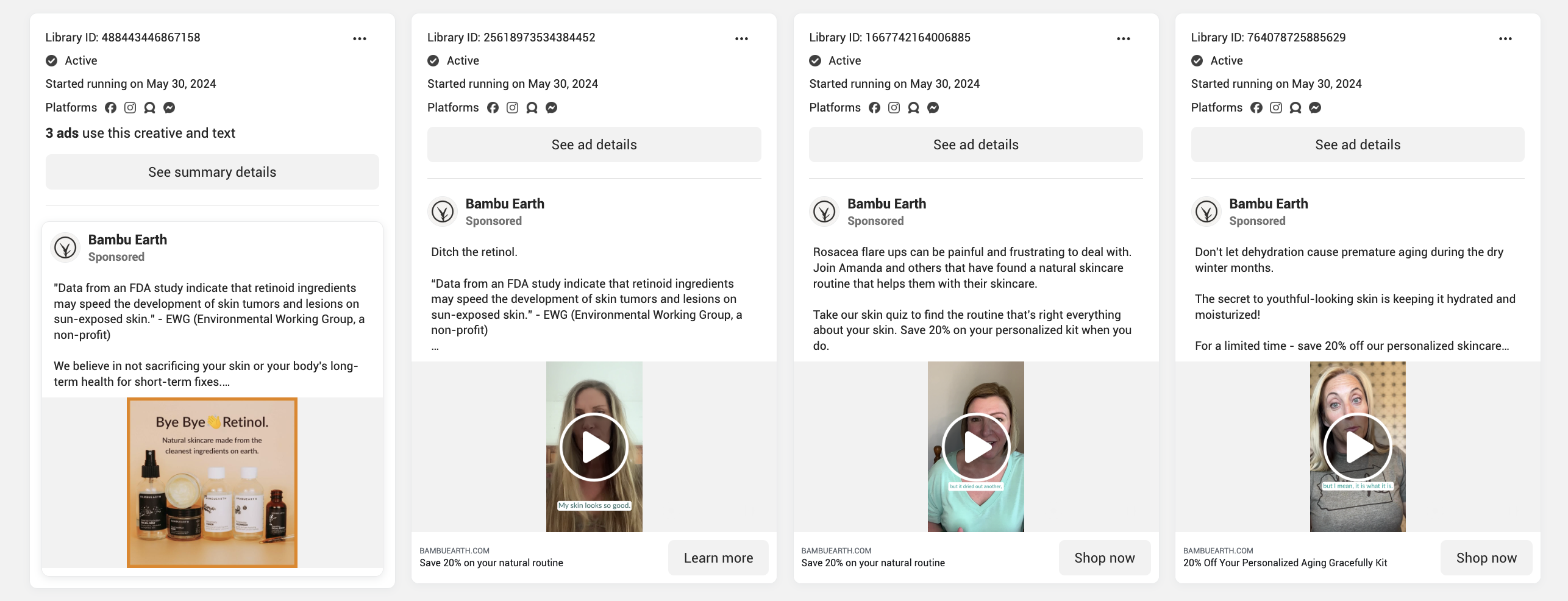 Bambu Earth Facebook Ads