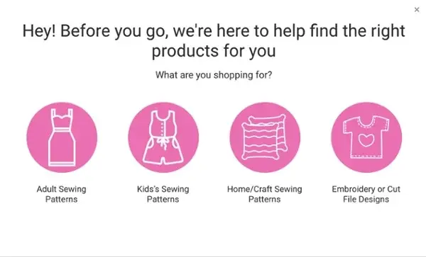 Ellie & Mac exit-intent quiz pop-up