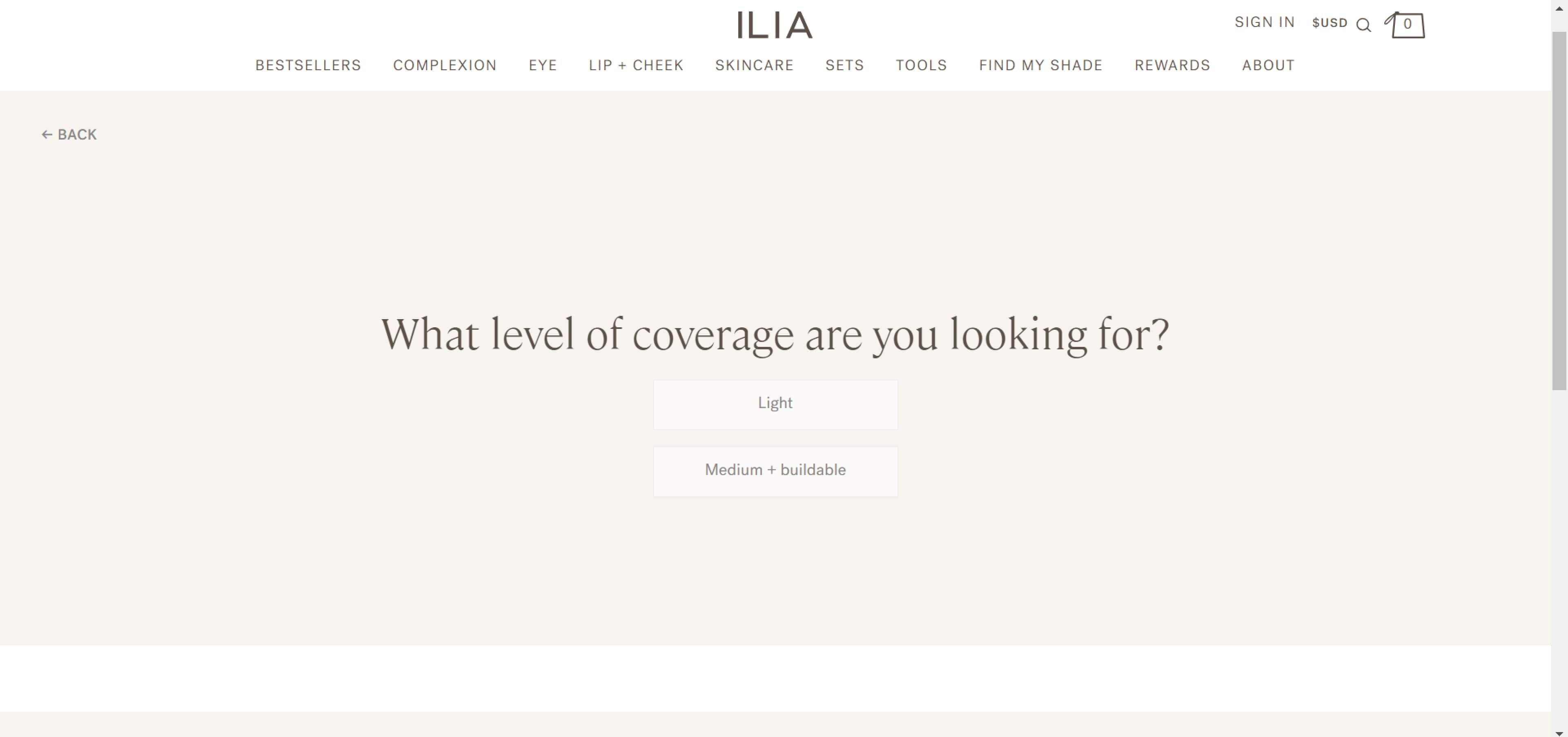 ILIA Quiz SPF Preference