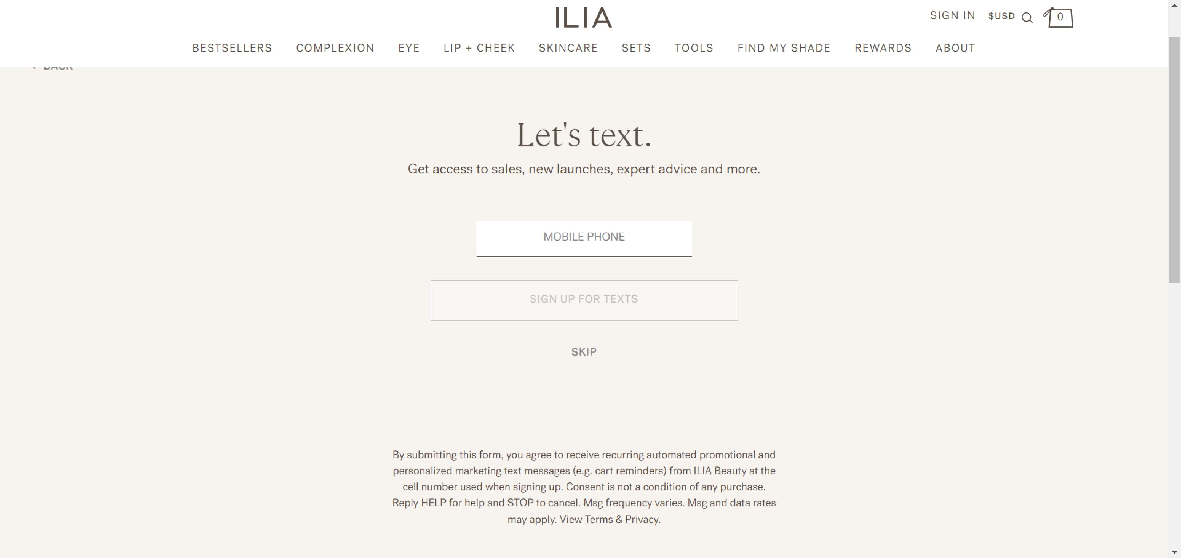 ILIA Quiz Product Recommendation