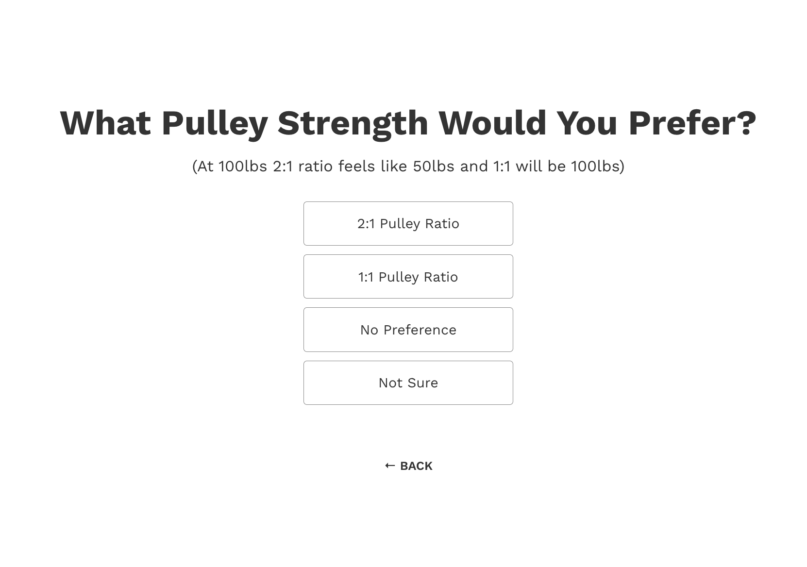 Jacked Up Fitness quiz - pulley preference question