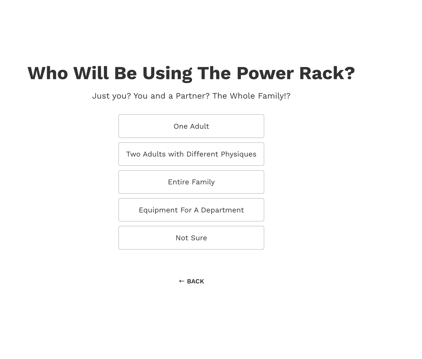 Jacked Up Fitness quiz - who will use the rack question