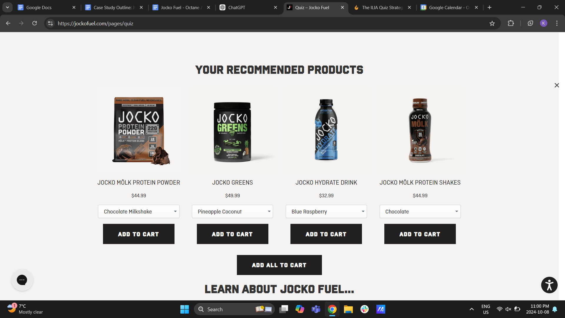 Jocko Fuel Quiz Results