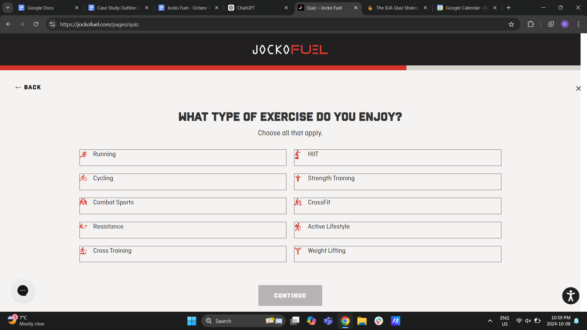 Jocko Fuel Quiz Exercise Style