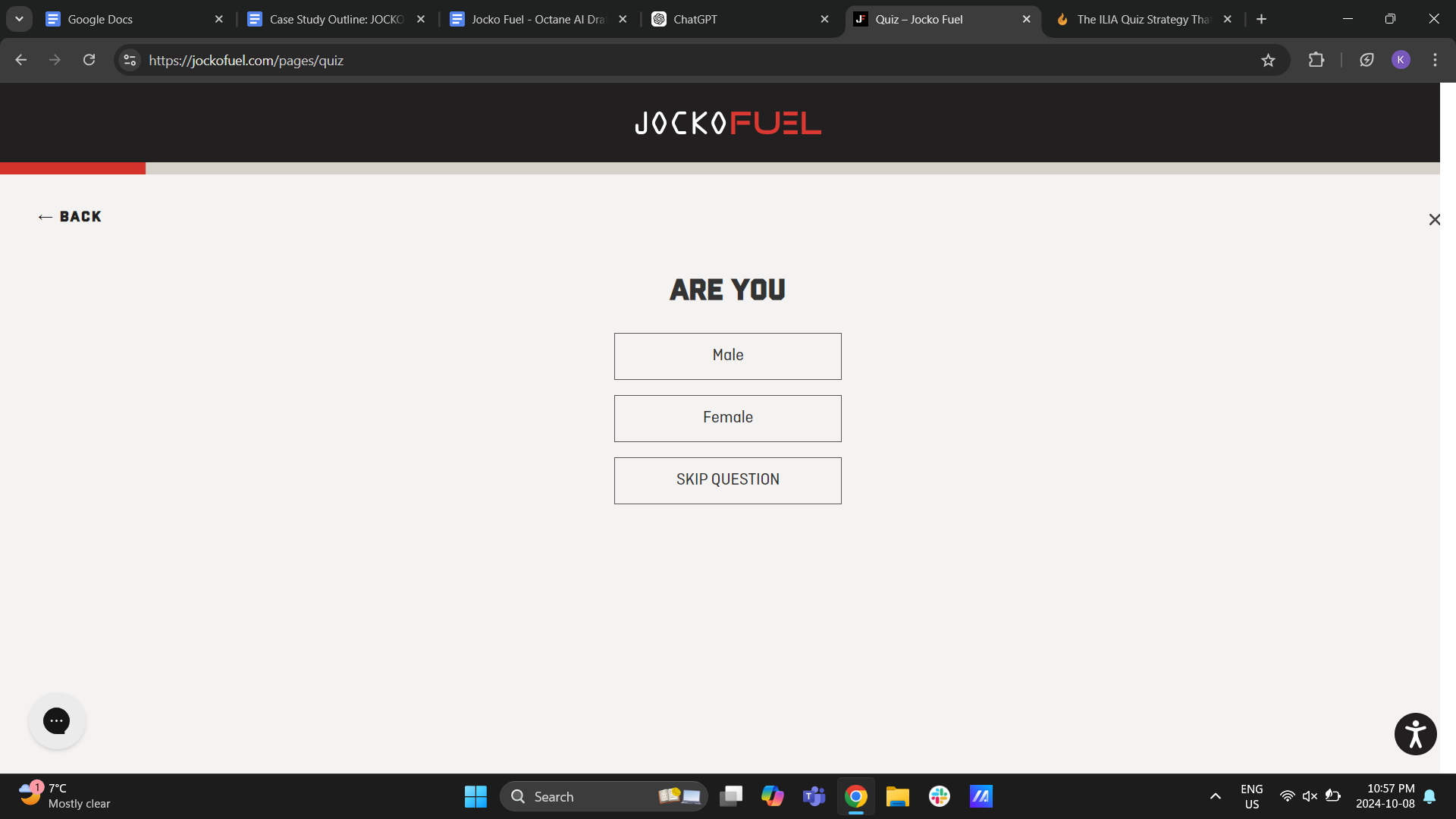 Jocko Fuel Quiz Gender Question