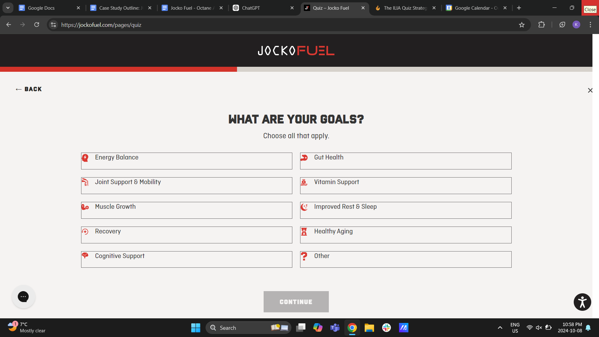 Jocko Fuel Quiz Fitness Goals