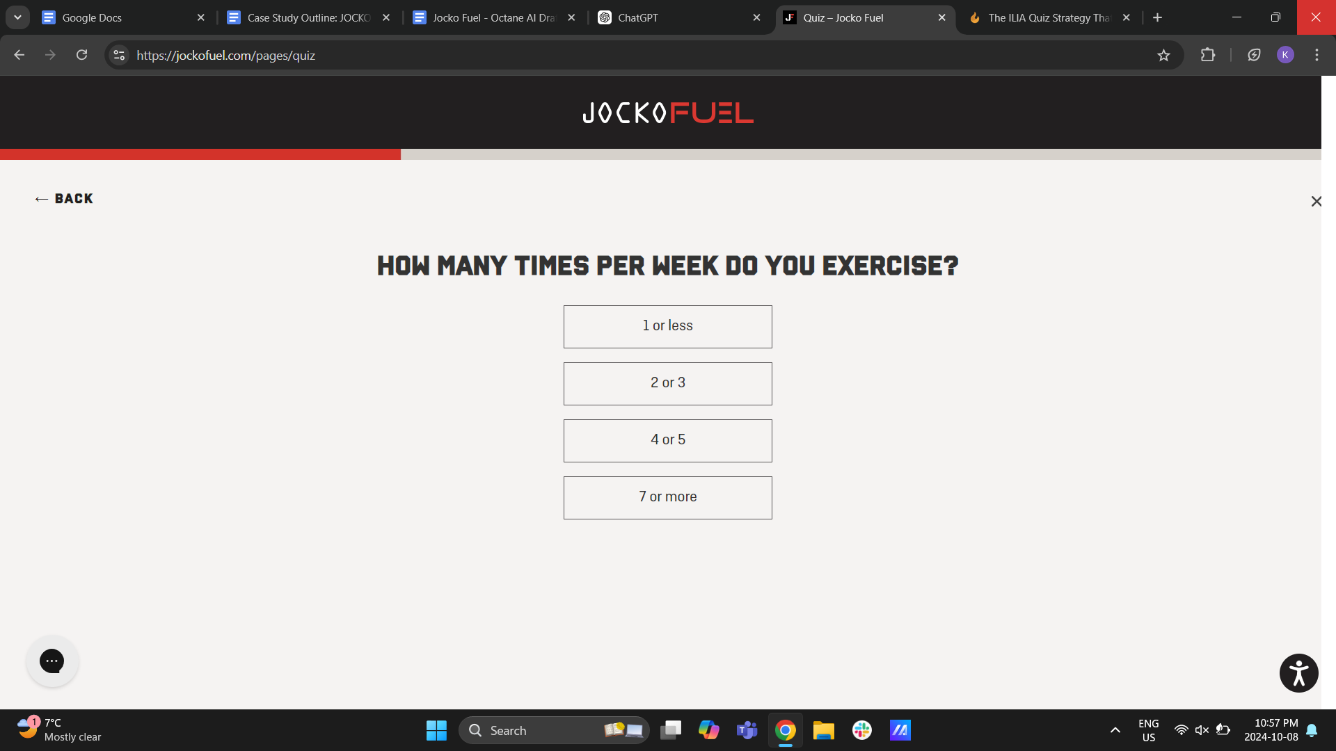 Jocko Fuel Quiz Exercise Frequency