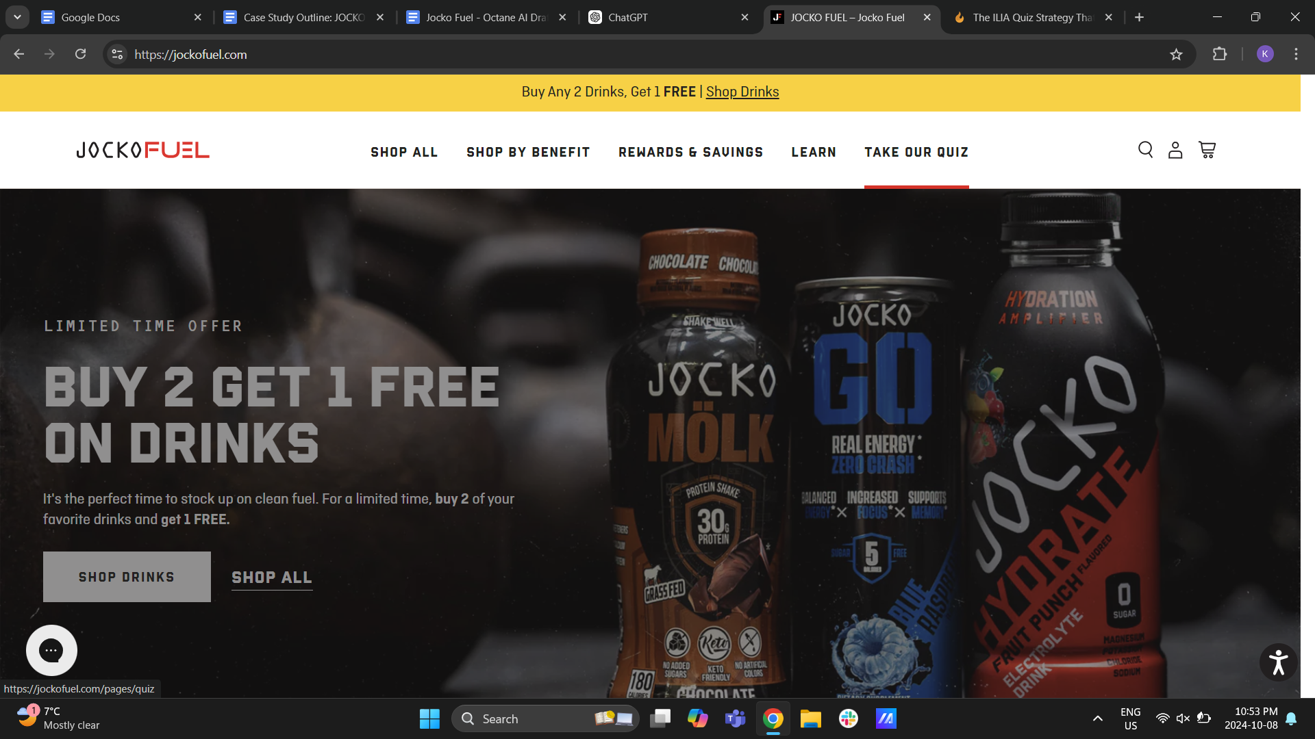 Jocko Fuel Quiz in Menu Bar