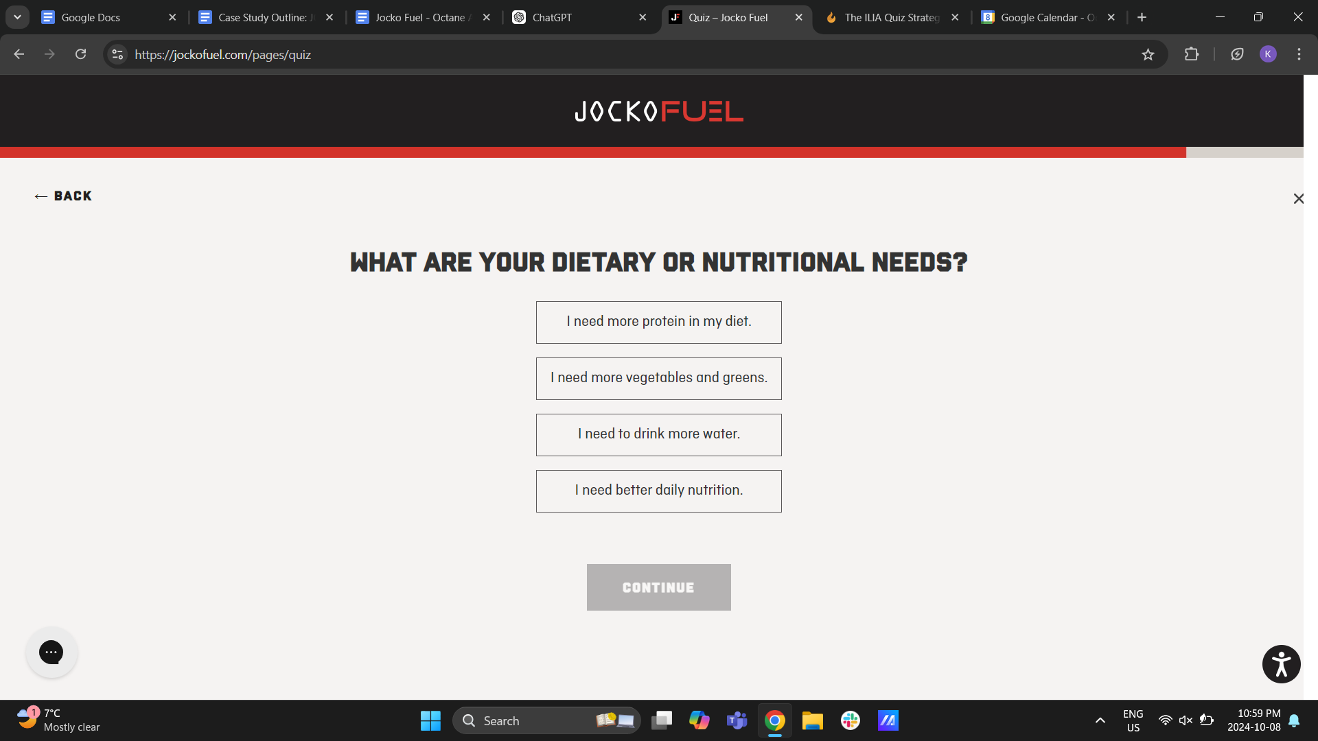 Jocko Fuel Quiz Nutrition Needs