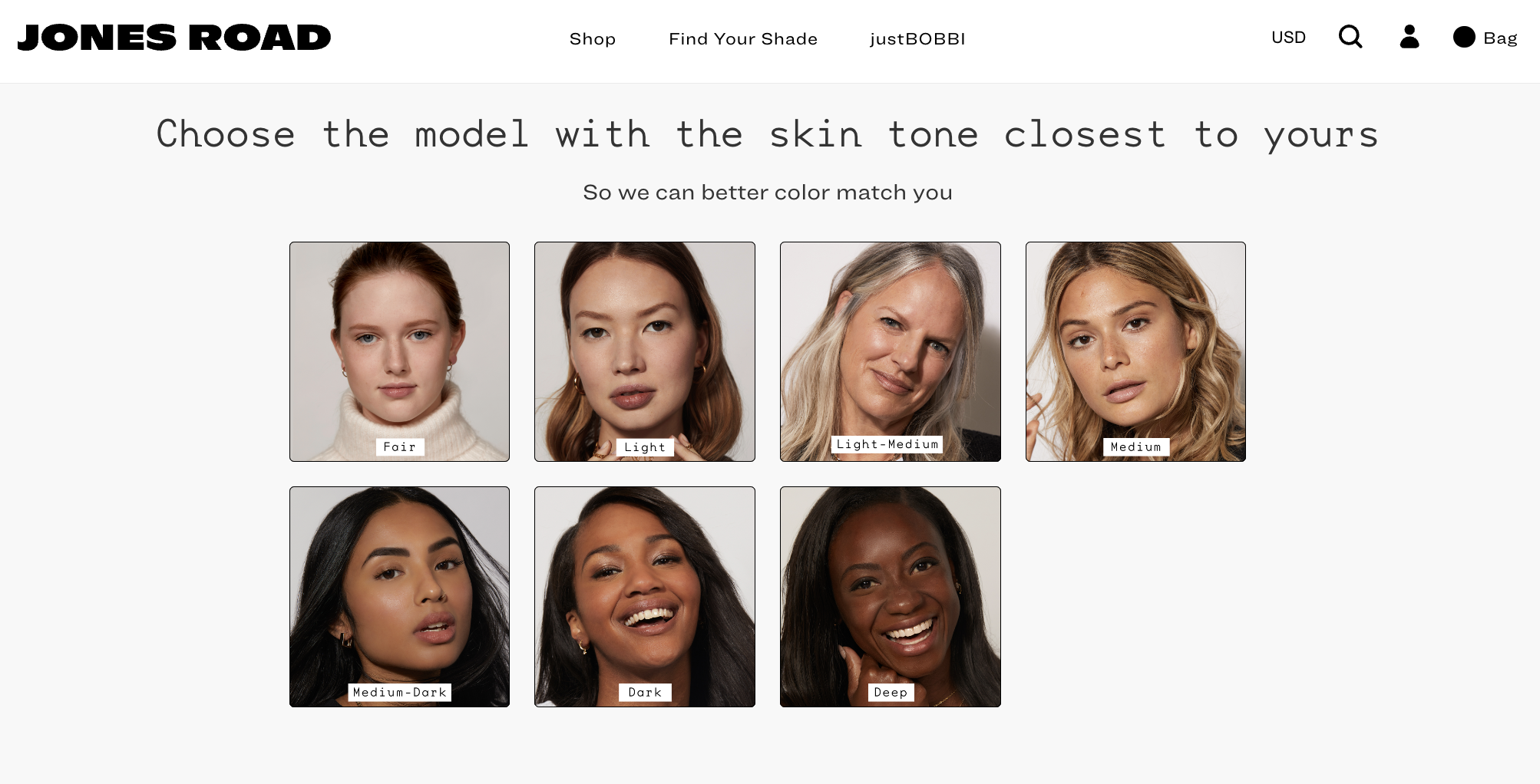 Jones Road Beauty Skin Tone Quiz Question