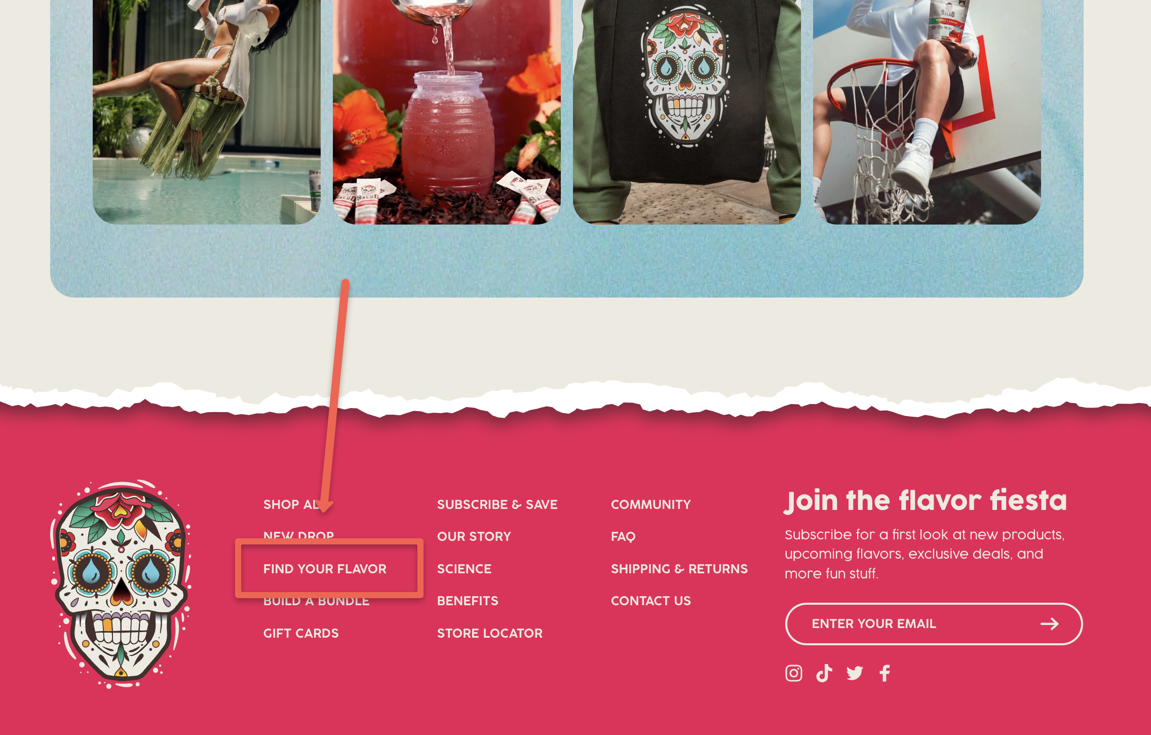 Salud Footer Quiz Link