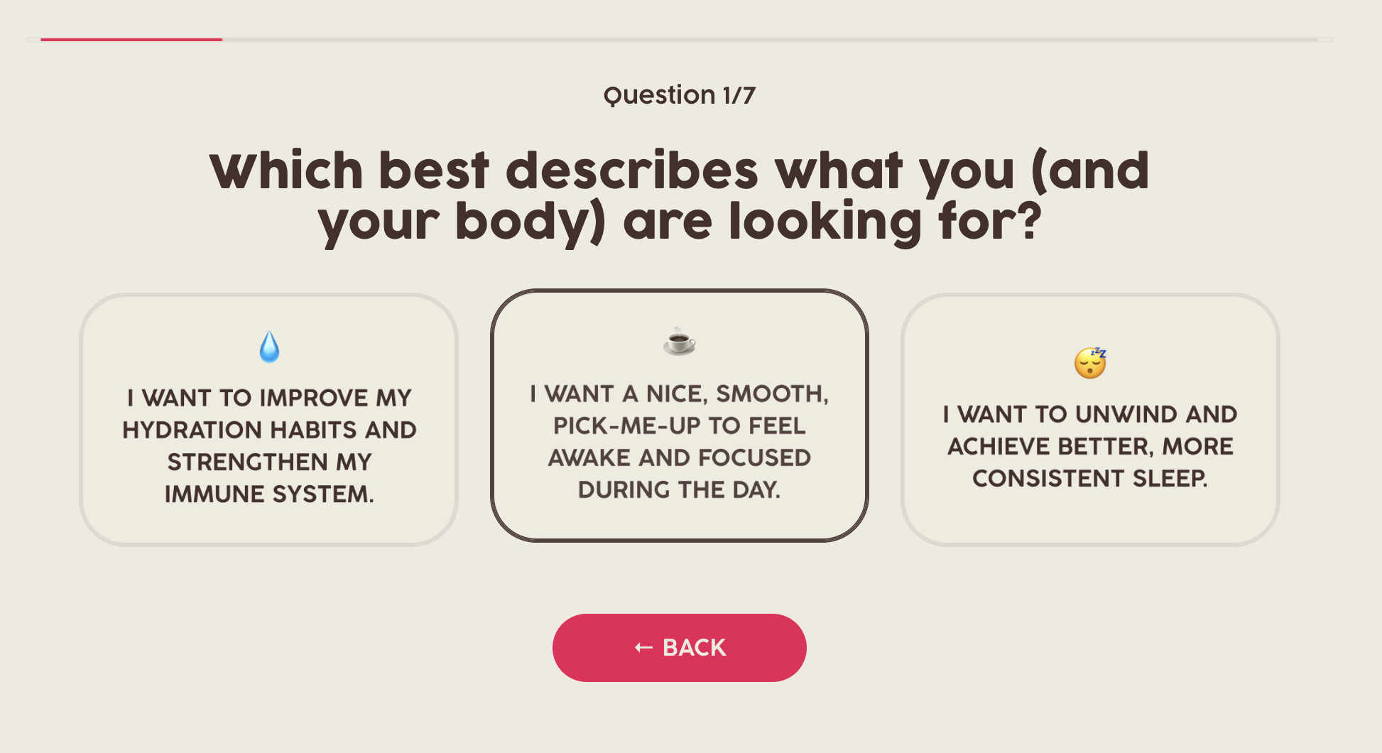 Salud Quiz Goals Question