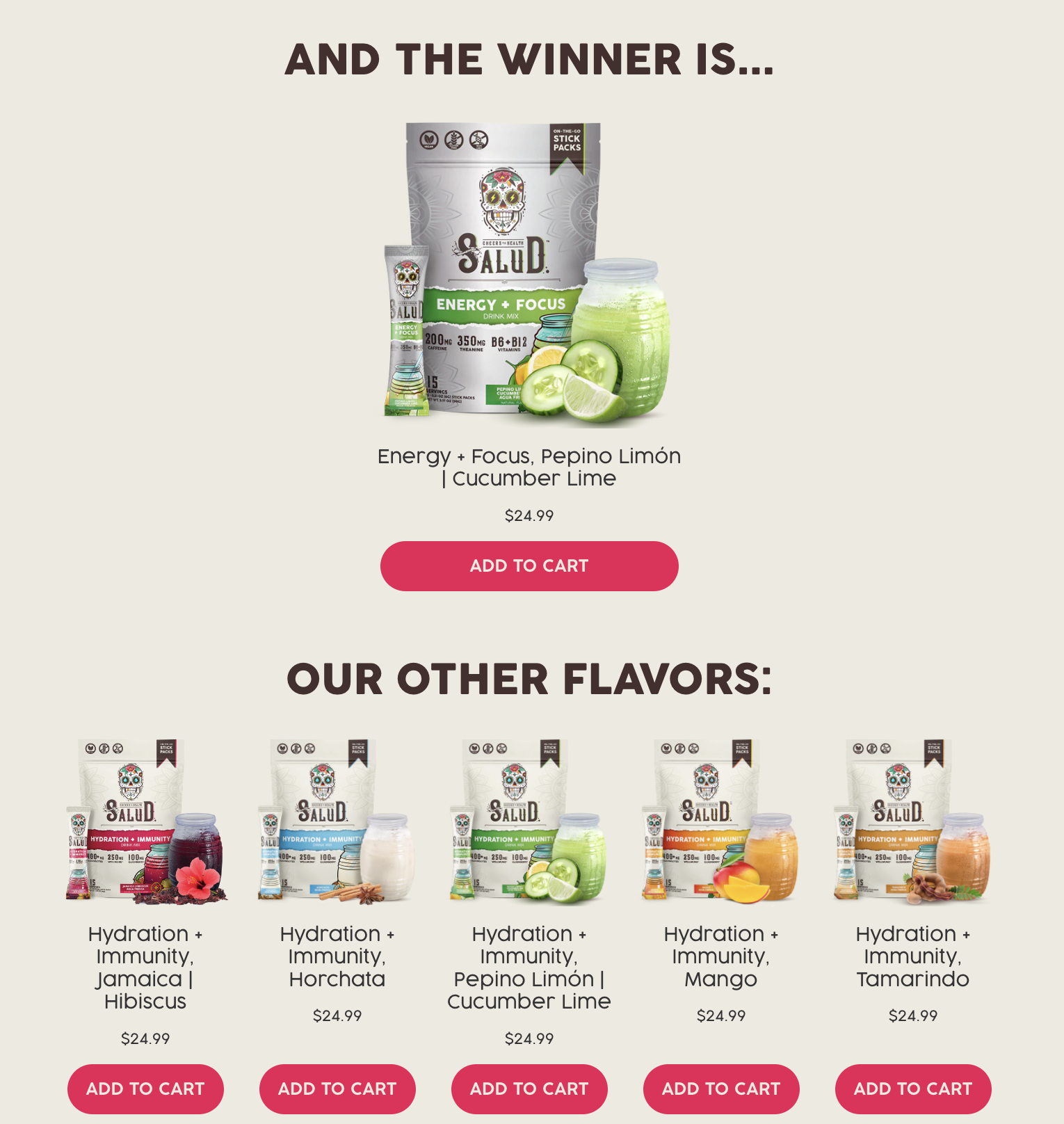 Salud Quiz Recommendations Page