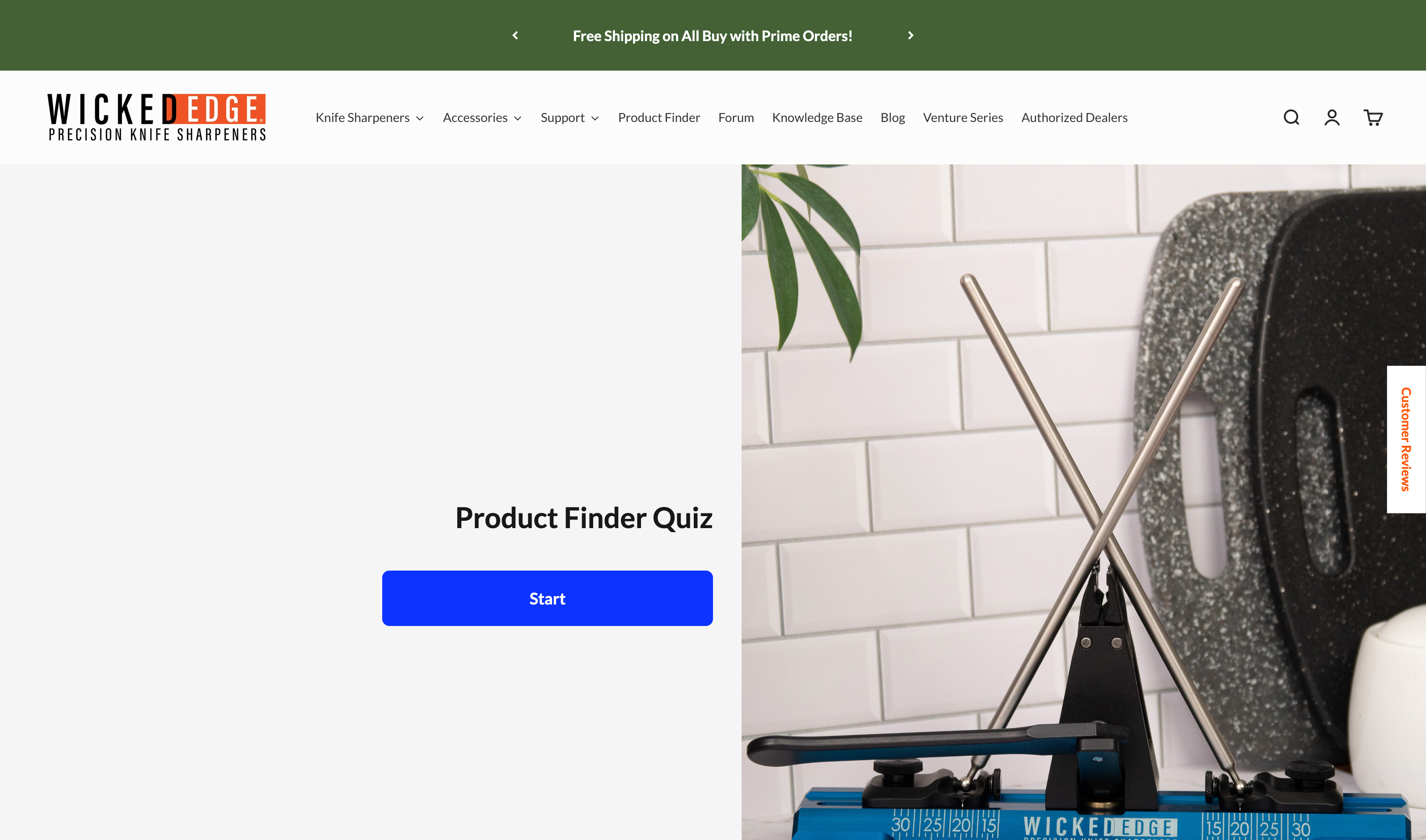 Wicked Edge Quiz Start Screen