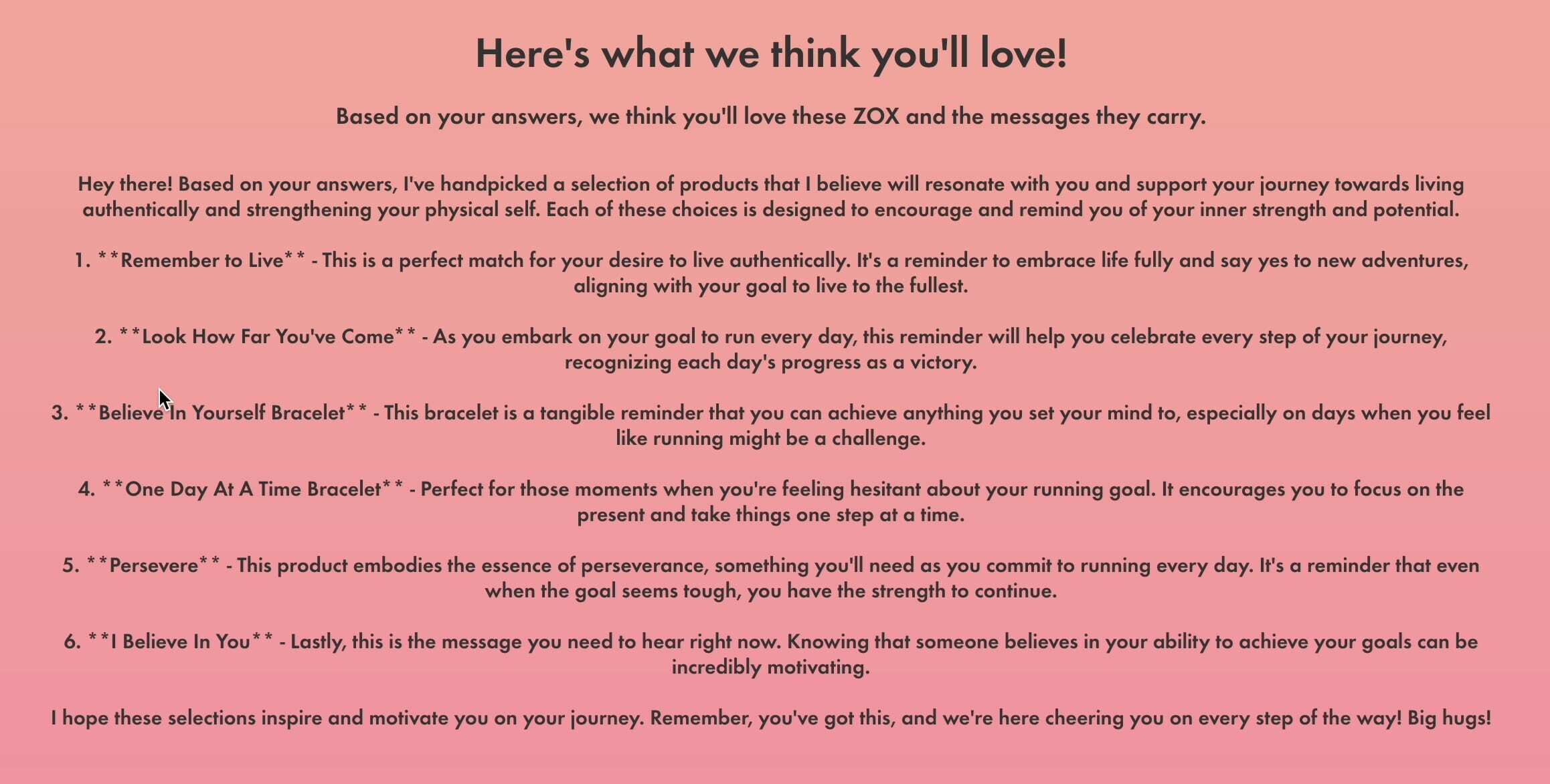 AI Generated Recommendations